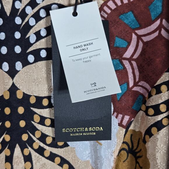 Scotch & Soda Sun Ray Dress Womens Medium Long Sleeve Printed Fit Flare - Picture 5 of 12